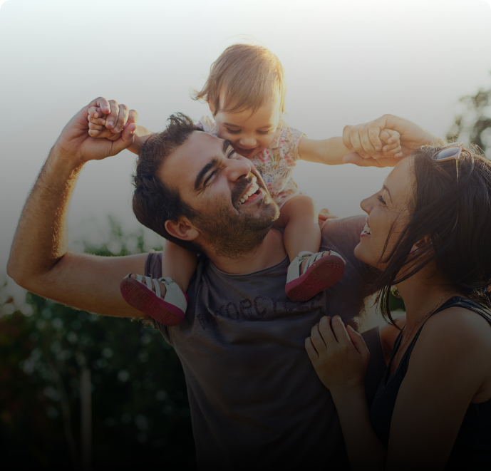 Happy family outdoors